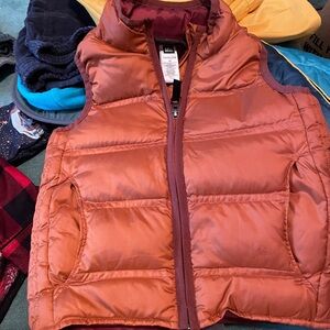 Kids Down Puffer Vest - Rust Orange